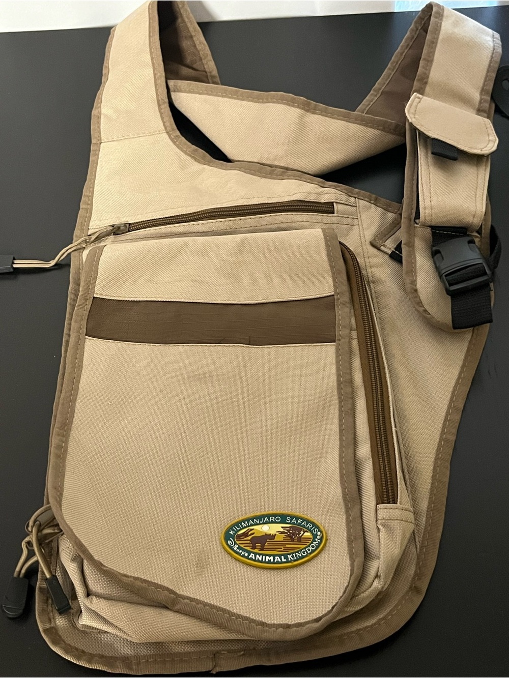 Vintage Disney Animal Kingdom Kilimanjaro Safari Crossbody Messenger Bag Tan